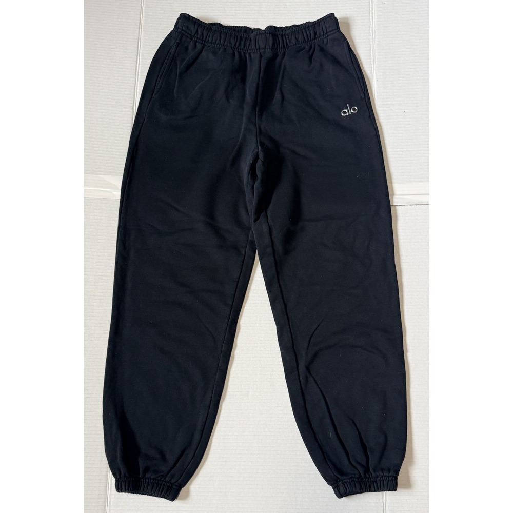 ALO Yoga - Women's Accolade Sweatpants - Black Fleece Joggers - Size Small